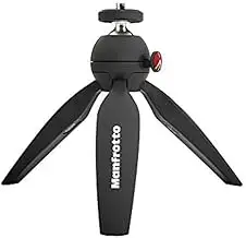 Manfrotto MTPIXIMII-B, PIXI Mini-Stativ mit Handgriff für kompakte Systemkameras