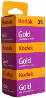 3 x Fotorollen Kodak Gold, ISO 200, 36 Aufnahmen, 35-mm-Spule, Farbe