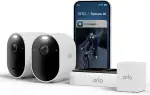 Arlo Pro 6 Überwachungskamera Aussen WLAN, Kabellos, 2K+HDR, Farb-Nachtsicht, Zwei-Wege Audio, Bewegungserkennung, Secure Testzeitraum, 2er Set mit extra Batterie und Doppelladestation