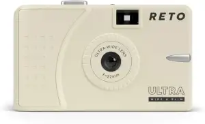 RETO Ultra Wide & Slim Film Camera - Cream (Crem Weiß) - analoge weitwinkel Kame