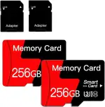 2er-Pack 256GB Micro SD Speicherkarte mit Adapter, Class 10, UHS-I, U3, A1, für Smartphone, Drohne, Dashcam [256GB*2]