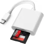 SD Kartenleser USB C, 2 in 1 USB-C auf SD-Kartenleser Adapter, usb c Card Reader SD Kartenleser Fotografie Speicherkartenadapter SD-Karten Adapter für SDHC/SDXC/SD/MicroSD/RS-MMC/Micro SDHC/Micro SDXC