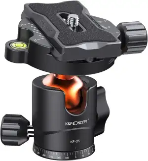 K&F CONCEPT KF25 Kugelkopf Stativkopf, Kamera Kugelkopf mit 1/4 Zoll Schnellwech