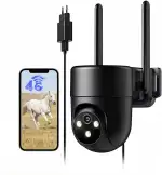 24/7 Aufzeichnung 4G LTE Überwachungskamera Aussen mit SIM Karte, Outdoor Kamera Überwachung Ohne WLAN mit 2K Farb-Nachtsicht, AI Personenerkennung, 2-Wege-Audio, IP66 Wasserdicht