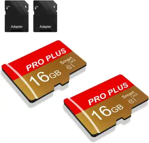 2 Pack Speicherkarte 16GB with Adapter, High Speed Memory Card, UHS-I C10 A1 Memory TF Card for T...