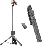 180cm Handy Stativ & Selfie Stick, Aluminium Integriertes Ausziehbares Stativ für Smartphone, Tra...