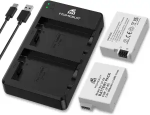 Homesuit LP-E8 Akku 1800mAh und LED USB Dual Ladegerät für Canon EOS Rebel T2i T