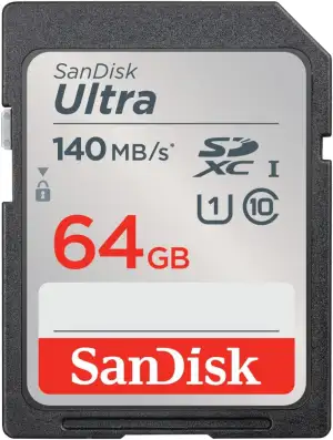 SanDisk Ultra SDXC UHS-I Speicherkarte 64 GB (Für Kompaktkameras der Einstiegs- 