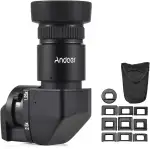 Andoer Kamerasucher 1,25-fache/2,5-fache Vergrößerung, rechtwinkliger Sucher mit 10 Montageadaptern, Ersatz für Canon Nikon Pentax Olympus Leica Fujifilm DSLR-Kamera