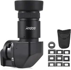 Andoer Kamerasucher 1,25-fache/2,5-fache Vergrößerung, rechtwinkliger Sucher mit