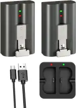 2er-Pack 6800mAh Schnellwechsel-Akku Pack von Ring, V4 Akku Und Ladestation für Ring Kamera, Ersatzakku für Ring Video Doorbell 2/3/4/3 Plus, Stick Up Cam(2/3Gen), Spotlight Cam Batterien.