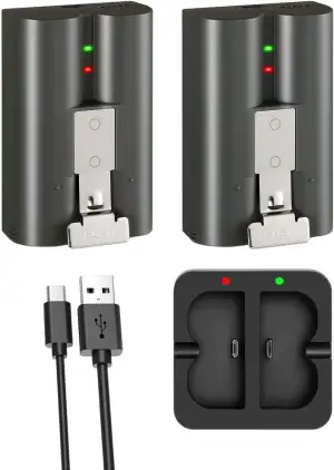 2er-Pack 6800mAh Schnellwechsel-Akku Pack von Ring, V4 Akku Und Ladestation für 