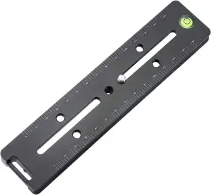 180 mm Schnellwechselplatte mit Doppel-Arca-Schwalbenschwanzen, Präzisionsschien