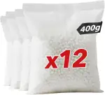 KARAT 12 x Luftentfeuchter 400g Nachüll-Beutel Granulat Raumentfeuchter nachfüllbar & wiederverwendbar (Nachfüllbeutel, 12er Set 400g)