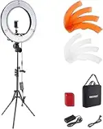 NEEWER Ringlicht mit Stativ Set: 18 Zoll/45cm Außen 55W 5600K Dimmbare LED Ringleuchte mit Blueto...