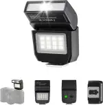 ULANZI SL03 Mini Kamerablitz mit Videolicht, GN8 6500K Kamera Speedlite Blitzgeräte, 90° verstellbare, 4 Leistungsstufe (1/8~1/1), Einzelkontakt-Blitzschuh für Sony/Canon/Fuji DSLR, Schwarz