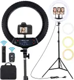 18 Zoll LED Ringlicht mit Stativständer Dimmbares Makeup Selfie Ringlicht für Studio Portrait You...