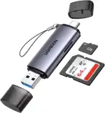 UGREEN SD Kartenleser USB C USB 3.0 2-in-1 kartenlesegerät SD und Micro SD Card Reader USB C kompatibel mit MacBook Neo Air Pro iPad Pro iPhone 17 16 Plus Pro Max Galaxy S26 S25