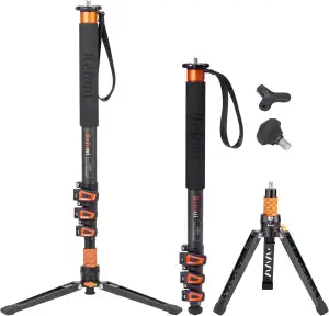 C304F Kohlefaser-Einbeinstativ - 173 cm Teleskop-Reise Mit 4-Segmentigem, Abnehm