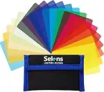 Selens 20 Stück Universal Gele Beleuchtung Farbfilter Kit für Camcorder LED-Video-Blitzlicht, DSL...
