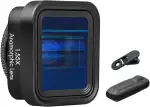 Andoer Anamorphotisches Filmobjektiv für Smartphone, 1,55-faches Deformationsfilmobjektiv, Telefon-Filmobjektiv mit universellen Objektivclips, Tragetasche
