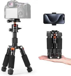 K&F CONCEPT Mini Stativ,kompaktes KameraStativ mit 360° Kugelkopf,52 cm Desktop 