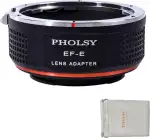 PHOLSY Objektivadapter Manueller Fokus für Canon EOS EF EF-S Objektiv auf Sony E Kameragehäuse für Alpha a7 a6000 a6300 a6500 a5000 a5100 NEX 7/6/5, NEX 5N 3N, a9 ii, a7S iii ii, a7R v iv iii ii, a7C