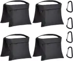 Amazon Basics Fotografische Leere Sandsack-Sets für Lichtständer, Reflektoren, Softboxen und Fotostudio, Maximale Belastung 9kg, 4er Pack, Schwarz