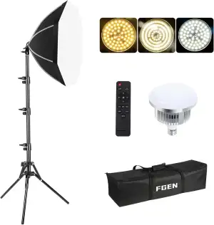 FGen Softbox Fotostudio Set,50cm Oktagonale Soft Box mit 85W 2700-6400K einstell