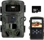 Wildkamera 2,7 K/1580P 58 MP – Nachtsicht Infrarot HD – Kamera Fotofalle, wasserdicht – Tierverfolgung – SD-Karte 32 GB – IR-Tracker – Außen