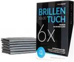 XXL 6 Brillentücher 30x30cm – Brillenputztücher aus Microfaser für die professionelle Brillenreinigung (Brillentücher)