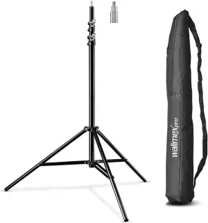 Walimex pro Lichtstativ WT-806 bis 256 cm Höhe, Blitzstativ mit Federdämpfung in