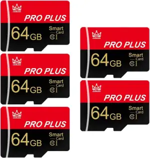 5 Pack Speicherkarte 64GB with Adapter, High Speed Memory Card, UHS-I C10 A1 Memory TF Card for T...