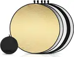 5 in1 Reflector,Scheibenreflektor,60cm Rund Fotografie Licht Reflektor,Diffusor Fotografie,Faltbarer Faltreflektor,Foto Reflektorreflektor Lichtreflektor,für Portrait,Foto,Selfie,Hochzeitsfotografie