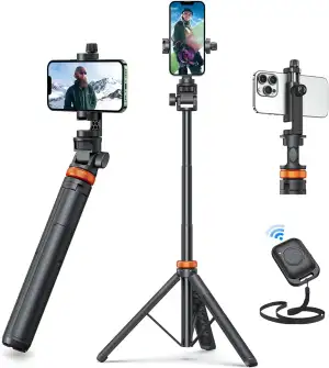 Handy Stativ, Stativ für Smartphone und Selfie Stick mit Fernbedienung, 158CM Ho