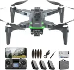 S166 GPS Drohne mit 4K Kamera, unter 249g für Erwachsene, Bürstenloser Motor, 60 Min Flugzeit (3 Akkus), 5G Übertragung, Auto Rückkehr, Auto Folgen, Faltbarer Quadcopter (Schwarz)(Standard)