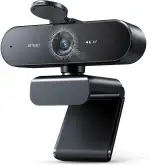 EMEET Webcam NOVA 4K, 4K Webcam mit 2 Mikrofon mit Rauschunterdrückung, Ultra HD Webcam mit 73° Weitwinkel und Objektivabdeckung, PDAF Autofokus, Web Cam für Mac, Laptop, Zoom, Teams