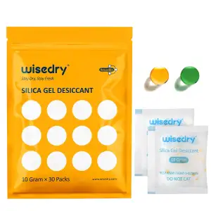 Wisedry 10g x 30 Packungen Silica Gel Sachets Beutel mit Orangenperlen Feuchtigk