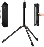 K&F CONCEPT 200cm Fotografie Lichtstativ, 11 lb/5kg Last Alu Licht Stand Tragbares,Umgekehrt klappbares Kamera Stativ w/ 1/4" Schraube & Stativtasche für Strobe Licht Kamera Softbox