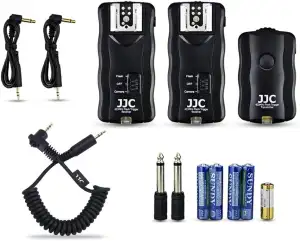 JJC Funk Blitz Studio Blitzauslöser Funkausloeser mit Fernauslöser 2 Empfaengern