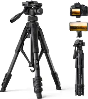 Lamicall Stativ Kamera, Kamerastativ Tripod - [Patentierte Schnellöffnung] Super