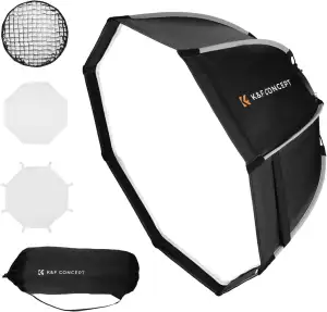 K&F CONCEPT 55cm/21 Zoll Parabol Softbox, Quick Release Umbrella Octagon Softbox