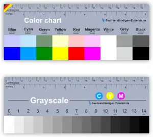 Sachverständigen-Zubehör® Stufengraukeil als [Farbkarte] 18 cm | Profi Belichtun