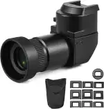 Rechtwinkliger Kamerasucher 1,25-fache/2,5-fache Vergrößerung 360° Drehung mit Tragetasche 10 Montageadaptern Ersatz für Canon Nikon Pentax Olympus Leica Fujifilm DSLR-Kamera