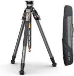 COMAN EIN-klick-Vollausziehbares Carbonfaser-Kamerastativ, Professionelles Videostativ, Kugelkopf für schnelle Nivellierung, Tripod Maximale Höhe 165cm, Maximale Tragkraft 20kg (T1S)