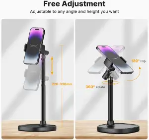ULANZI Handy Ständer Tisch, Handyhalterung Verstellbar, Multi-Winkel Handyhalter