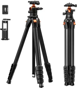 K&F CONCEPT Kamera Stativ Handy Stativ,187cm Kamerastativ, Tripod für Smartphone