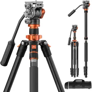 Kamera Stativ,K&F CONCEPT Videostativ Video-Tripod mit Fluidkopf,200cm Kamera St