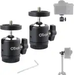OTraki Mini Stativkopf Kugelkopf 2 Stücke Kugelgelenk mit 1/4 Blitzschuhadapter, 360° Drehbar Bal...