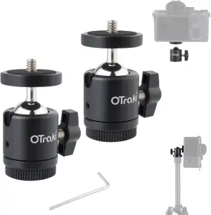 OTraki Mini Stativkopf Kugelkopf 2 Stücke Kugelgelenk mit 1/4 Blitzschuhadapter,